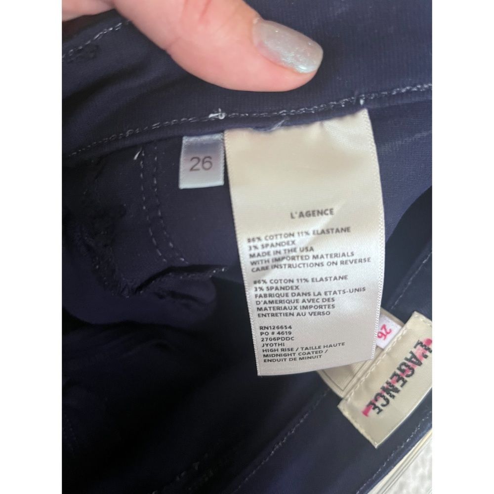 ‼️SOLD‼️L’AGENCE Jyothi High Rise Split Ankle Jean Midnight Coated - Picture 3 of 7